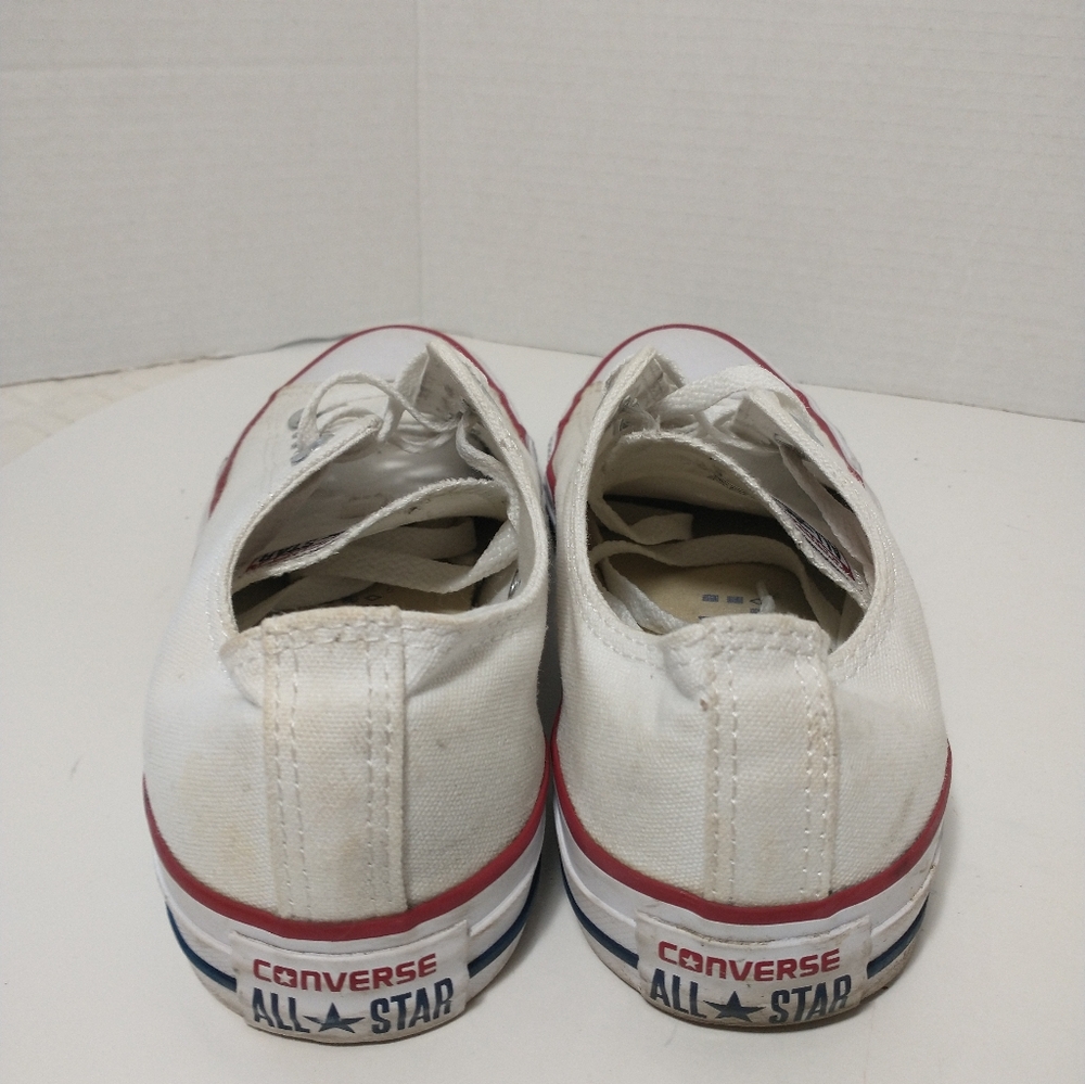 Converse All Stars White and Red Low-Top Sneakers, Euro Size 39.5, US Size 8.5 - Picture 3 of 8